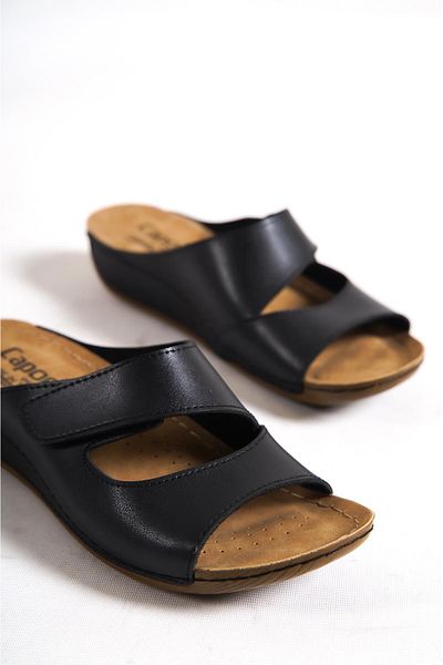 Capone Outfitters Capone Z0381 Black Women's Comfort Anatomic Slippers
