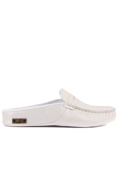 SailLakers - Beige Satin Leather Women's House Slippers