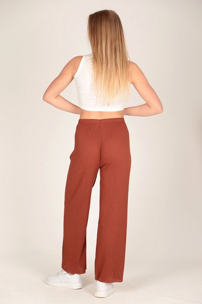 Rs Ramuni Brick Colored Corduroy Women's Trousers - Comfortable Daily Knitwear Sweatpants