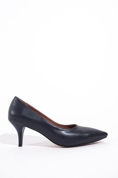 Modabuymus Navy Blue Low Heel Stiletto Shoes - Candy