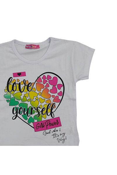 Walox Belo srce Štampano Pamuk komada za devojčice T-shirt - okrugla kragna