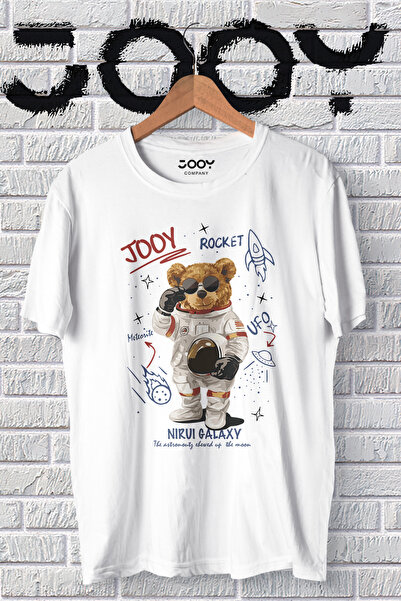 Jooy Company Μπλουζάκι Unisex White Galaxy Bear Oversize