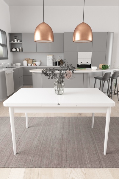 Zevin Sanat Beyaz Mutfak Masası