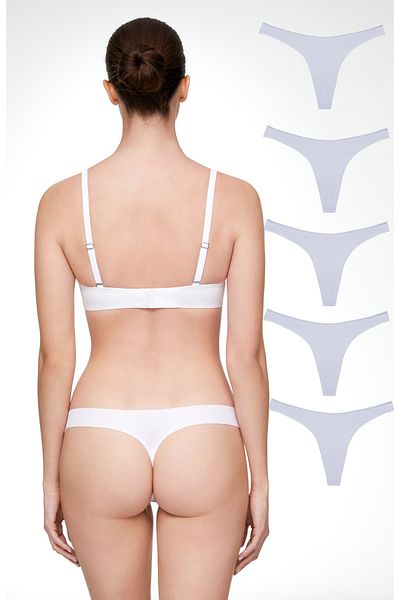yokyokcollection Thong Laser Cut Women's Panties No Trace 5 Pieces