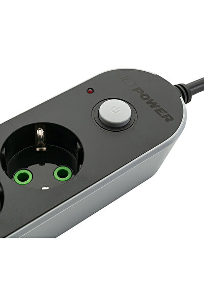 MF PRODUCT Jettpower 0366 Akım Korumalı 3 Usb'li 3'lü Grup Priz 2 M Uzatma Kablosu Siyah