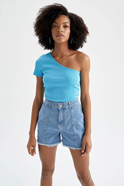 DeFacto Slim Fit Basic Tek Omuzlu Tişört