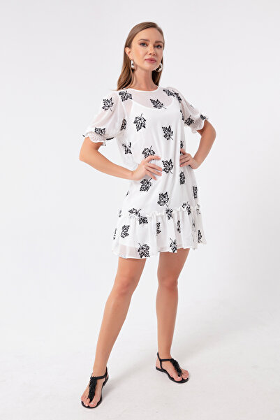 Lafaba Γυναικείο μίνι φόρεμα με λευκό σχέδιο