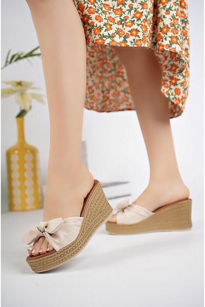 Moda Frato شبشب نسائي من Modafrato Pwr Bow Wedge Sole