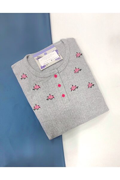 MEBA Σετ πιτζάμες με μοτίβο χειμερινού λουλουδιού με φαρδιά εφαρμογή Ροζ Moth...