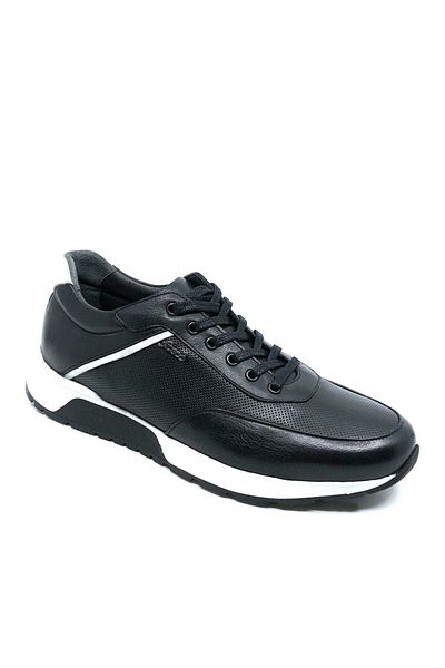 Fosco Men's Black Genuine Leather Sneakers Shoes 2514 306 922