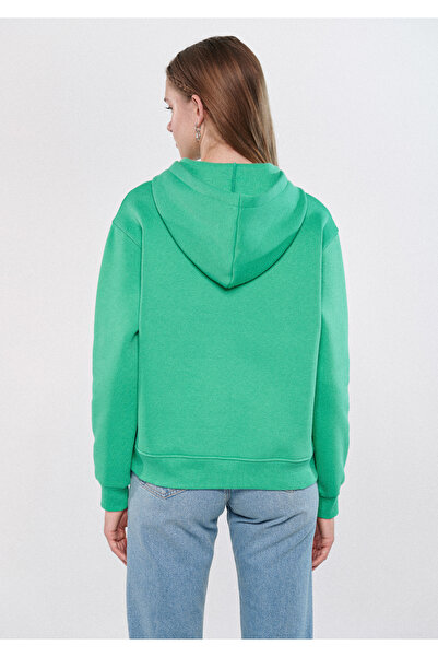 Mavi Kapüşonlu Yeşil Basic Sweatshirt 167299-71794