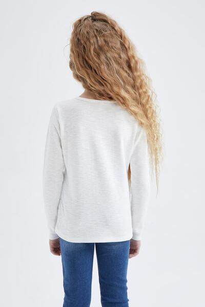 DeFacto Μακρυμάνικο μπλουζάκι για κορίτσι με ζιβάγκο με ραβδώσεις