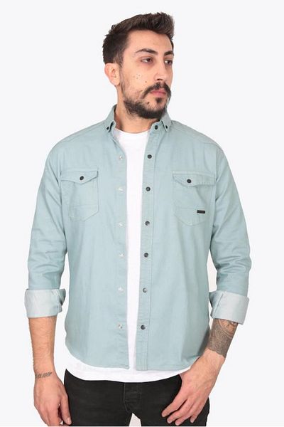 BURSPA Slim Fit Erke τζιν πουκάμισο