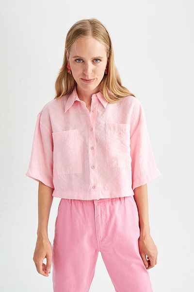 DeFacto Crop Tensel Short Sleeve Shirt