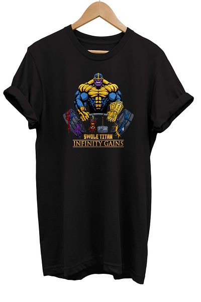 remonz Μπλουζάκι Thanos Gym με στάμπα 100% βαμβακερό μπλουζάκι μεγάλου μεγέθους