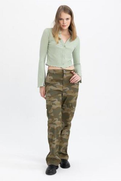 DeFacto Coole gerade geschnittene Cargo-Gabardine-Hose aus 100 % Baumwolle