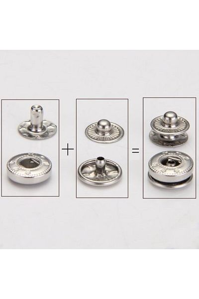 tuhafiyecimiz 12.5mm Snaps (54 Snaps) 700 Pieces Nickel