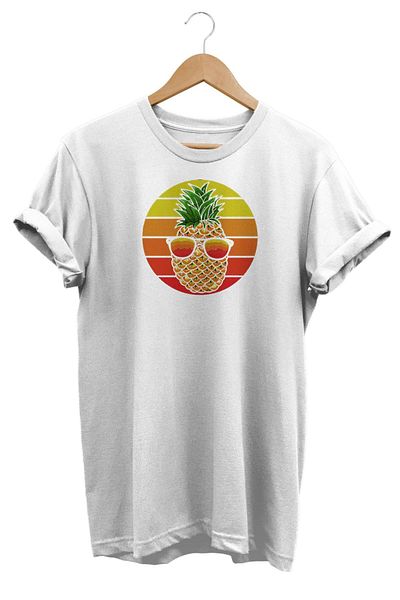 remonz Μπλουζάκι Mr. Pineapple με στάμπα 100% βαμβακερό ψηφιακό μπλουζάκι με στάμπα