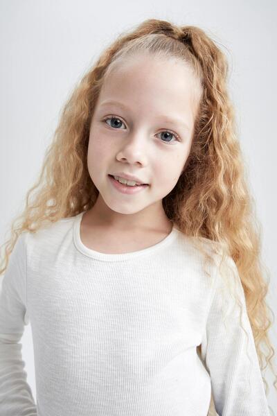 DeFacto Μακρυμάνικο μπλουζάκι για κορίτσι με ζιβάγκο με ραβδώσεις