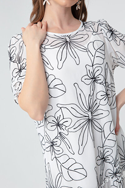 Lafaba Γυναικείο Μίνι φόρεμα λευκό Flounce Hem