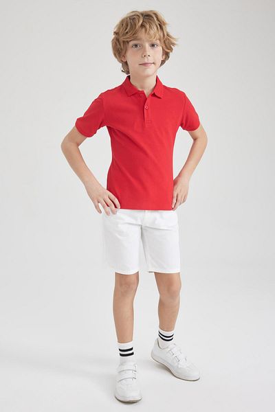 DeFacto Boy's Pike Red Short Sleeve Basic Polo T-Shirt K1689A623Sm