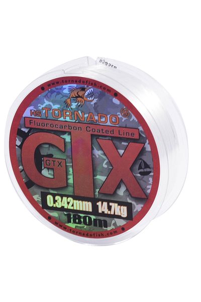 Tornado Gtx Ghost Fish Tape 180m 0.241mm 8.60kg Transparent Fluorocarbon Coated
