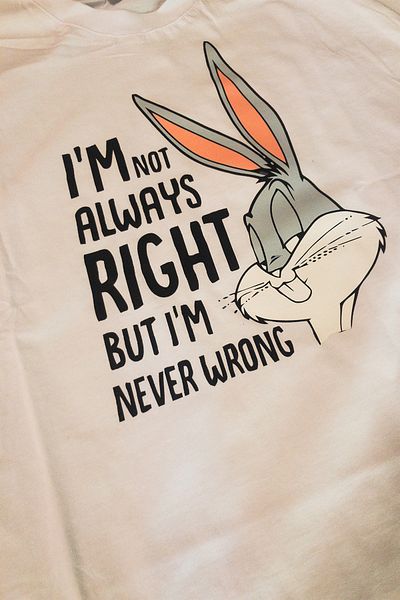 remonz Μπλουζάκι Bugs Bunny 100% βαμβακερό εμπριμέ Oversize