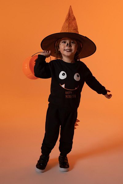 DeFacto Baby Boy Halloween Themed 2-Piece Set with Soft Feathers