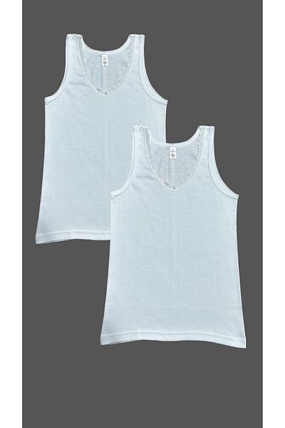 Özlem & Donex 1321 Tricot de corp cu bretele late pentru fete, pachet de 2