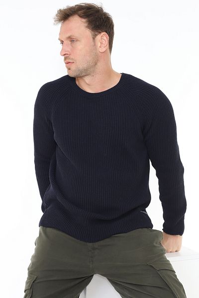 Matte Μαύρο πλεκτό πουλόβερ Roma Crew Neck Sustainable Production Thessaloniki Knit
