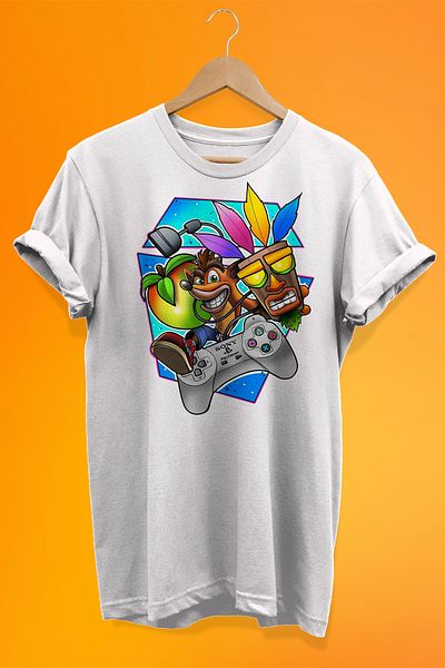 remonz Crash Bandicoot Printed 100% Cotton Oversize T-shirt Plus Size T-Shirt