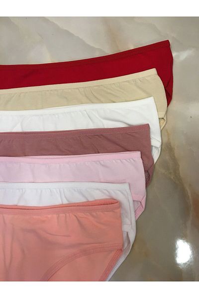 AVES İÇ GİYİM Pachet de 7 chiloți de bikini simpli pentru femei 95% bumbac 5% elastan