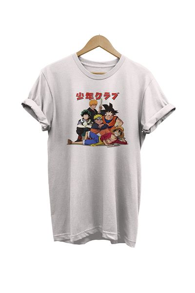 remonz Anime Heroes εμπριμέ 100% βαμβακερό μπλουζάκι Oversize Μπλουζάκι μεγάλου μεγέθους