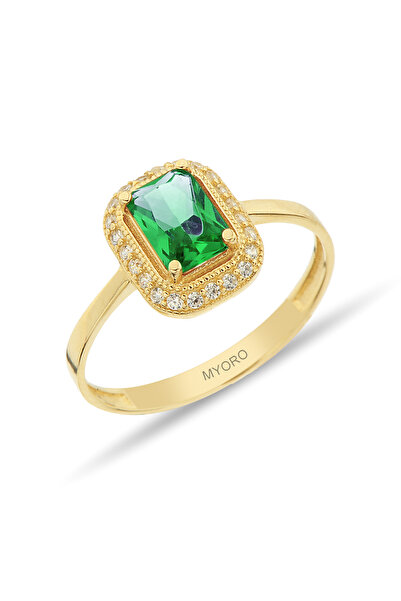 myorogold Zultanit (renk Değiştiren Taş) Altın Baget Yüzük