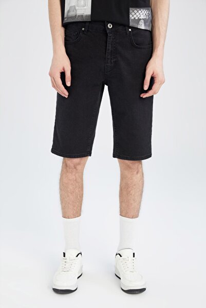 DeFacto Regular Fit Jean Bermuda Şort