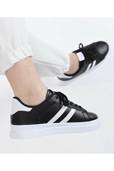 galya shoes Black and White Women's Sneakers