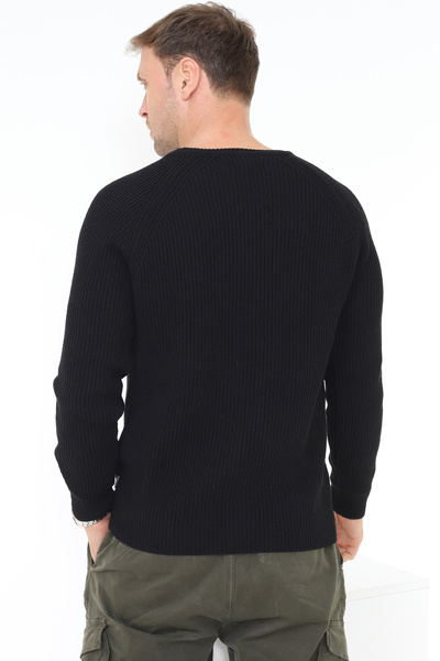Matte Roma Crew Neck Sustainable Production Thessaloniki Knit Black Knitwear Sweater