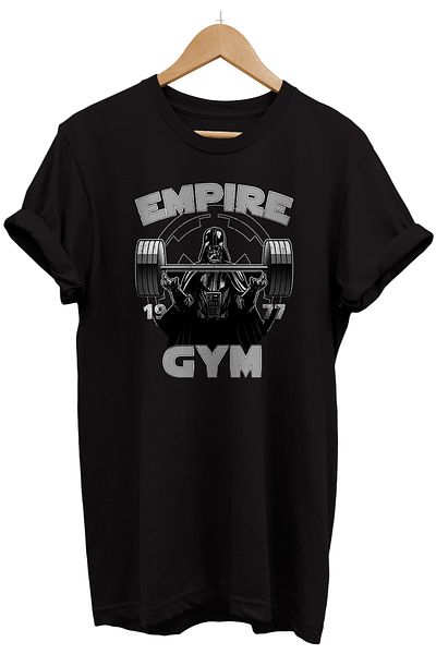 remonz Μπλουζάκι Star Wars Empire Gym με στάμπα 100% βαμβακερό μπλουζάκι μεγάλου μεγέθους