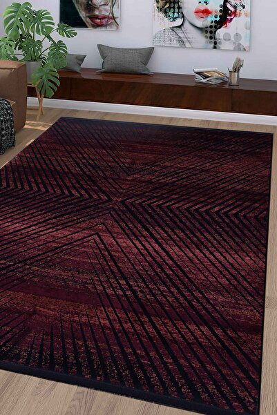 Naar Halı Gloria 6490a Bordo Mavi Modern Dokuma Taban Yolluk Halı