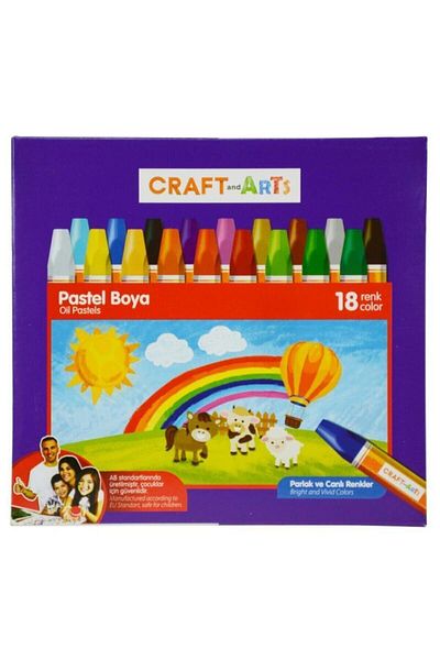 Craft and Arts Pastel Paint 18 Pieces Cardboard Box N:U1818 /