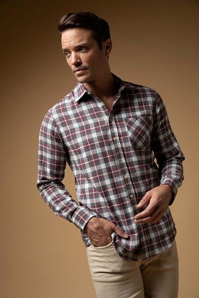 DeFacto Modern Fit Polo-Hemd aus Flanell mit langen Ärmeln