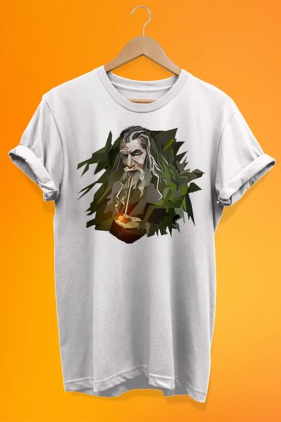 remonz Lord of the Rings Gandalf Printed 100% Cotton Oversize T-shirt Plus Size T-Shirt