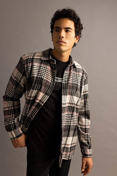 DeFacto Regular Fit Checkered Lumberjack Long Sleeve Shirt W7413az23sp