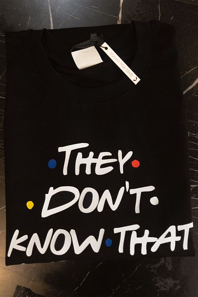 remonz Friends They Know Printed 100% Cotton Black Oversize T-shirt