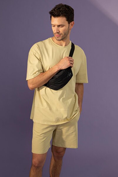 DeFacto Βαμβακερό χτενισμένο μπλουζάκι Oversize Fit Crew Neck