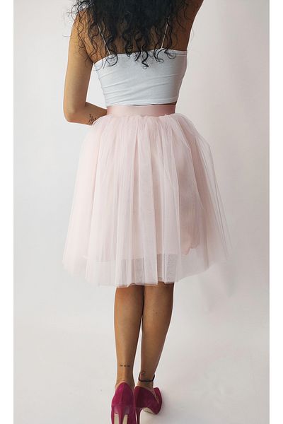LULLY FASHİON Lully Kids Fashion - Fusta tutu pentru femei roz pudrat, detaliu din tul pentru nunta si baby shower de absolvire