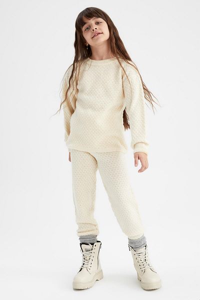 DeFacto Girl's Regular Fit Crew Neck Sweater