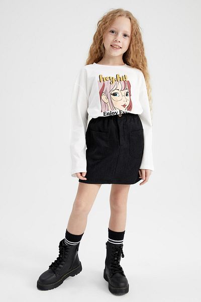 DeFacto Girl's Paperbag Velvet Skirt