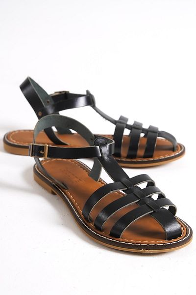 Capone Outfitters Capone Gladiator Schwarze Damen-Ledersandalen mit Riemen