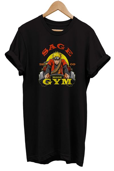 remonz Μπλουζάκι Naruto Gym με στάμπα 100% βαμβακερό μπλουζάκι μεγάλου μεγέθους